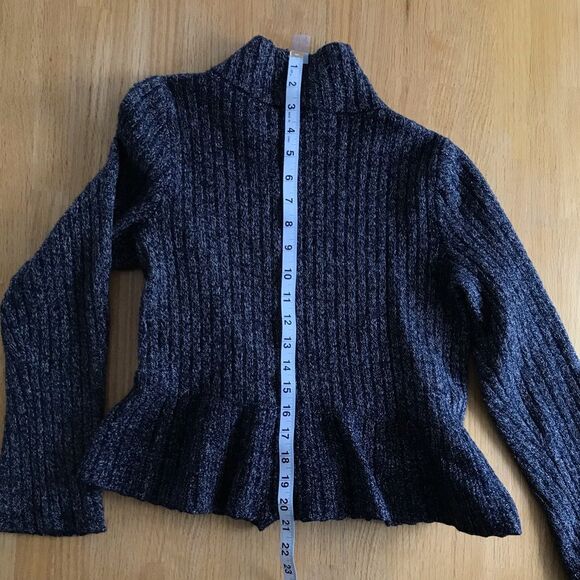 Anthropologie knitted & knotted Cascade Ruffle Asymmetrical Sweater JuniorSIZE M - Picture 2 of 7